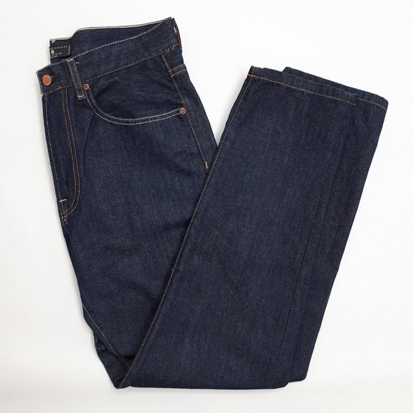 ZARA MAN DENIM COLLECTION High Waisted Straight Leg Jeans in Dark Wash - Picture 3 of 16